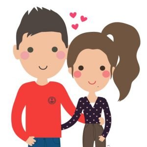 Dibujo personalizado digital de 2 personajes