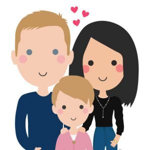 Dibujo personalizado digital de 3 personajes